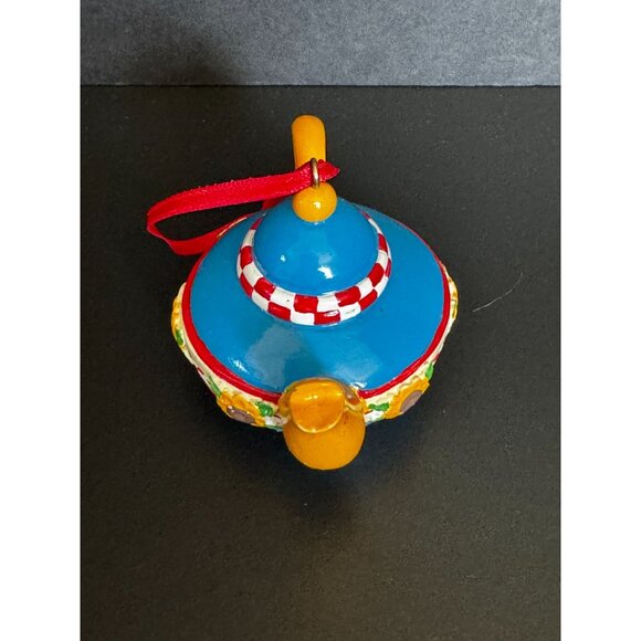 Mary Engelbreit Miniature Teapot Ornament Blue Yellow Sunflowers Flowers Christm - Picture 6 of 16